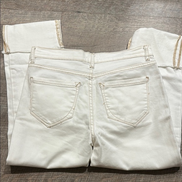 Kensie Vintage Luxe White Cream cropped Jeans with raw hem size 2/26 - Picture 7 of 10